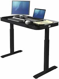 Sitting for long periods of time isn't exactly good for anyone. Seville Classics Airlift Tempered Glass Electric Standing Desk With Drawer 2 4a Usb Ports 3 Memory Buttons Max Height 47 Dual Motors Black Top Home Office Desk