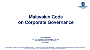 If the corporate governance code is voluntary in nature (as opposed to comply or explain), response v=voluntary is considered as accurate. Pdf Malaysian Code On Corporate Governance Rezwan Pyash Academia Edu