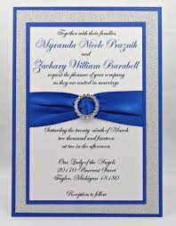 Stunning Royal Blue Silver Glitter Wedding Invitation Full Of Bling Sparkle And Dazzle Silver Wedding Invitations Royal Blue Wedding Invitations Glitter Wedding Invitations