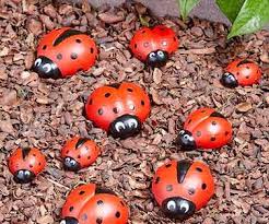 Ladybug Garden Decor Pebble Art Ladybug Garden Garden Art Crafts