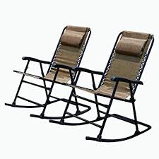 134 04 Amazon Com Lokatse Home Outdoor Patio Folding Zero Gravity Rocking Chair Set With 2 Portable Camping Recliner Portable Chair Rocking Chair Set Chair