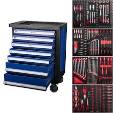 Werkzeugwagen mit 7 schubladen, modulares sytem, 3 abnehmbare blöcke. Pro Line Werkstattwagen Blue Night Mit 7 Real De