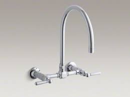 (2) 5.0 out of 5 stars. Kohler Hirise Two Hole Wall Mount Bridge Kitchen Sink Faucet With 13 7 8 Gooseneck Spout And Lever Handles K 7338 4 Kitchen Sink Faucets Bathroom Sink Faucets Tub And Shower Faucets