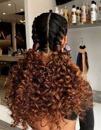 Double French Braids With Curly Extensions Curlyhairstyles Curly Hair Styles Naturally Curly Hair Styles Curly Hair Braids
