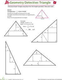 Geometry Detective Triangle Teaching Geometry Triangle Worksheet Geometry Lessons