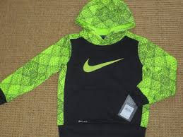 Black And Neon Green Nike Shirt Nike Boy S Size 4 Hoodie Dri Fit Black Neon Volt Sweatshirt Jacket New Nike Sweatshirt Jacket Black Neon Hoodies