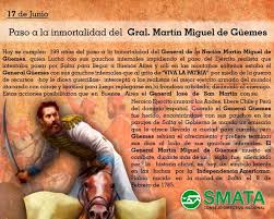 El intendente de la municipalidad de la ciudad de rawson, rubén garcía inauguró el monumento en homenaje al patriota argentino gral. 17 De Junio Paso A La Inmortalidad Del Gral Martin Miguel De Guemes Smata