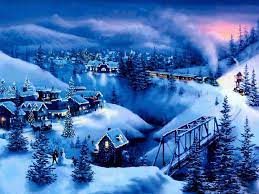 Christmas In The Mountains Free Christmas Desktop Wallpapers Snow Christmas Mountains Wallpaper Paysage Noel Decoration Noel Fond Ecran Noel