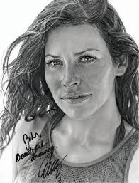 Kate Austen “LOST” Evangeline Lilly Freehand Graphite Pencil Drawing