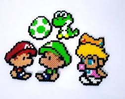 Baby Mario Baby Luigi Baby Peach Baby Yoshi Und Ei Mini Perler Beads Sprite Pixel Art Super Nintendo Perler Bead Mario Perler Bead Art Diy Perler Beads