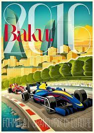 Williams fw38 at formula one world championship, rd8, european grand prix, practice 2, baku city circuit, baku, azerbaijan, friday 17 june 2016. 2016 Baku Grand Prix Of Europe Poster Michael Crampton Created This Stunning Retro Artwork For Baku Magazine The Artwork Celebrates Aze Balu F1 2017 Werbung