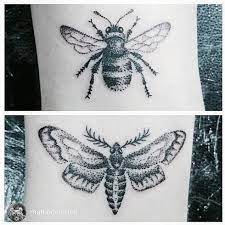 My Beautiful Bumble Bee And Moth Dotwork Tattoos By Mat Bone Octopus Tattoo Derby Uk Best Sleeve Tattoos Octopus Tattoo Octopus Tattoo Sleeve