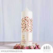 Hochzeitskerze Lebensbaum Altrosa Creme Gold Kerze Hochzeit Traukerze Hochzeitskerze