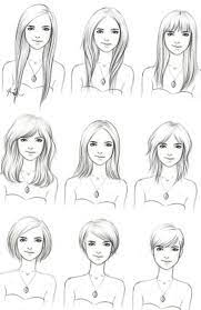 Pelo Liso Pelo Largo Pelo Corto Ejemplos De Dibujo Para Bocetos De Moda Hair Illustration Short Hair Drawing How To Draw Hair