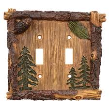 Rustic Light Switch Covers Pinecone Tree Double Switch Cover