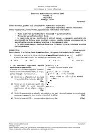 Subiecte Rezolvate 2017 Sesiunea Iunie Iulie Rezerva Informatica Limbajul C C Specializarea Matematica Informatica