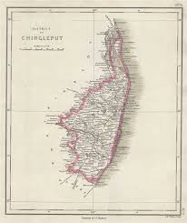 Vector illustration of tamilnadu geographical map. District Of Chingleput Geographicus Rare Antique Maps