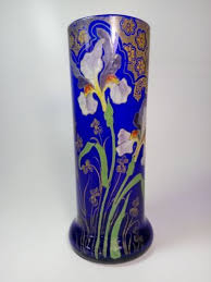 Legras Montjoye France Enameled Glass Vase Art Nouveau Jugendstil 1900 Art Nouveau Glass Painting Hand Painted Vases