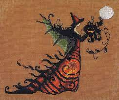 Waterlily linen using classic colorworks and mill hill beads. Electra Cross Stitch Pattern By Nora Corbett