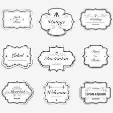 Black And White Label Background Different Shape Of Invitation Badges Vector And Png Wedding Badges Labels Different Shapes