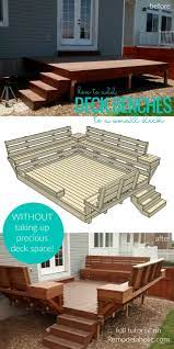 Remodelaholic How To Build Space Saving Deck Benches For A Small Deck Deck Bench Building A Deck Diy Deck