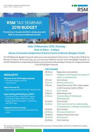 Grand ballroom, level 3, likas square apartment hotel. Rsm Tax Seminar 2019 Budget 15 November 2018 At Nexus Bangsar South Imba