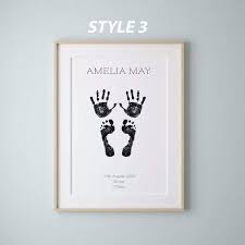 Personalised Baby Hand Footprint Kit Baby Keepsake Print Inkless Print Kit Nursery Decor Nursery Wall Art Newborn Print Bubbachomp