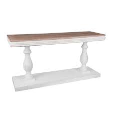Ivory Pedestal Console Table With Natural Tabletop From Kirkland S In 2020 Dining Room Console Table Reclaimed Wood Console Table Console Table Decorating