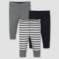 Gerber Baby Boys 3pk Bear Pull On Pants Gray Target
