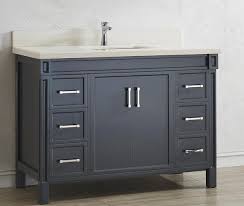 Alya bath norwalk collection 48 inch bathroom vanity is built with solid wood construction, and offers a lifetime reliability. 48 Inch Pepper Grey Finish Bathroom Vanity Natural Carrera Marble Top