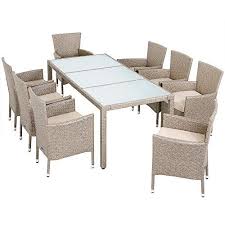 Salon De Jardin Polyrotin 17 Pcs Avec Coussins Creme Plateau Verre Depoli Jardin Exterieur Mobilier De Jardin En 2020 Mobilier Jardin Mobilier Plateau En Verre