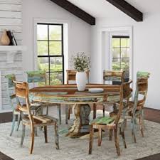 We ordered a farmhouse dining table. Wilmington Rustic Reclaimed Wood Round Dining Table Chair Set