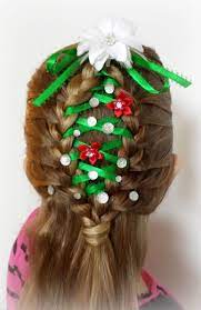 Christmas Hair We Made This Really Cute Christmas Tree For School One Morning It Turned Out Festiv Christmas Hair Christmas Party Hairstyles Party Hairstyles