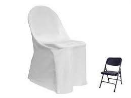 White Polyester Folding Round Chair Covers In 2020 White Folding Chairs Chair Covers Folding Chair Covers