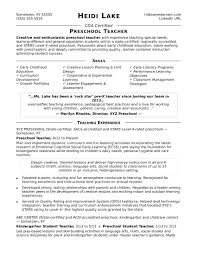 Competition for teacher jobs is often fierce and your resume should highlight your best points as an educational professional and demonstrate. Preschool Teacher Resume Sample Monster Com