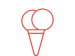 Coloriage delicieuse glace cornets simple boule. Glaces Vieux Boucau