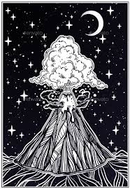 Hand Drawn Volcano Hand Drawn Volcano Volcano Drawing Drawings Aries Art