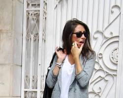 Image of Casual Chic outfit with blazer, Tshirt, and leggings