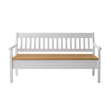 Landhaus Sitzbank Vicados In Weiss Mit Stauraum Holzbank Mit Ablage Holzaufbewahrung Esszimmerbank