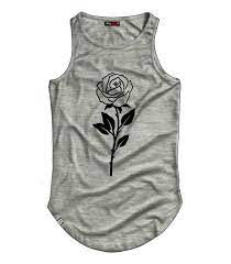 Camiseta Regata Longline Pintee Wear Fitness Estampa Rosa