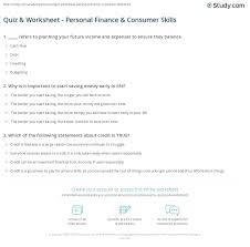 Balancing act worksheet answers key related files Quiz Worksheet Personal Finance Consumer Skills Study Com