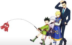 After parting ways with gon (chapter 338 or episode 147) killua apparently had an offscreen phone call mentioned in chapter 350 with kurapika: Hd Wallpaper Hunter X Hunter Gon Freecss Kurapika Leorio Paradinight Wallpaper Flare