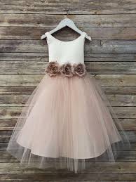 Two Tone Dress Features Ivory Top With Different Color Tulle Skirt Satin Belt Tie Flower Girl Dresses Tulle Pink Flower Girl Dresses Ivory Flower Girl Dresses