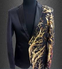 Black And Gold Jacket Mens Click To Enlarge Aliexpress Com Buy New Slim Male Suits Blazer Red Black Gold Black And Gold Prom Suit Prom Suits For Men Blazers For Men