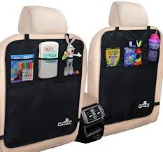 Kick Mats With Organizer Premium Backseat Protector To Use As Seat Covers For Your Car Suv Minivan Or Truck Seats Vehicl Kick Mat Safety Accessories Mini Van
