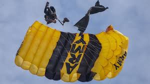 The golden knights headquarters section consists of the team's leadership and administrative, operational planning, safety, and parachute maintenance personnel. Picture Of The Day U S Army Parachute Team Golden Knights Drop In On Atlantic City Sofrep