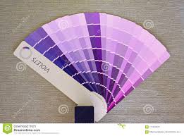 color fan chart or deck for painting with different shades