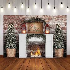 In the case of this living room fireplace by stuart sampley, the brick was painted the same matte black as the rest of the wall. Photography Background Winter Christmas Decoration Tree Retro Vintage Brick Wall Fireplace Christmas Backdrops For Photo Studio Background Aliexpress