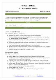 This cost accountant job description template can help you attract qualified candidates with accounting skills. Cost Accounting Manager Resume Samples Qwikresume
