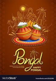 Happy Pongal Holiday Harvest Festival Of Tamil Vector Image On Vectorstock In 2020 Happy Pongal Pongal Holiday Harvest Festival